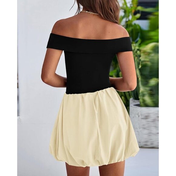 PRETTYGARDEN Women's Summer Sexy Off Shoulder Bubble Dress Medium NWT - Picture 2 of 6